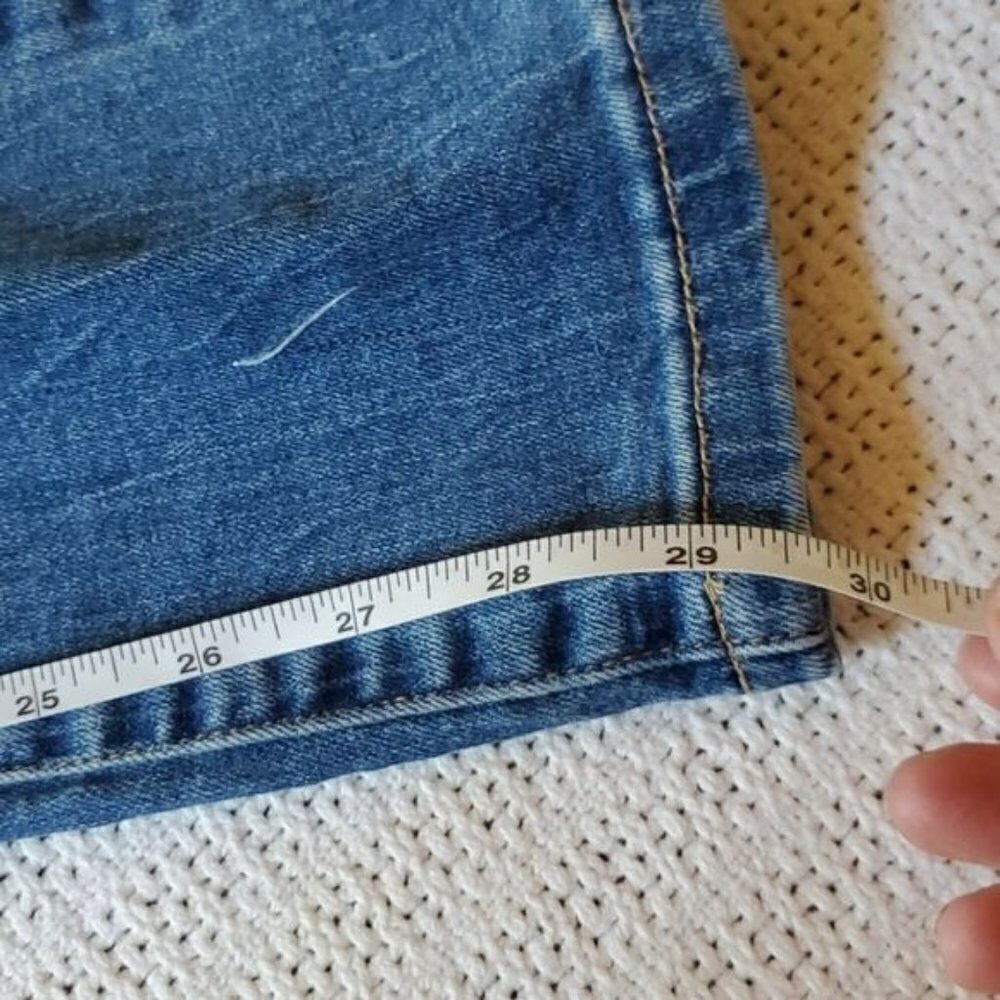Jag Jeans Western Wear Embroidered Distressed Mid Rise Blue Sz 12 Jeans w Pocket - Picture 12 of 12